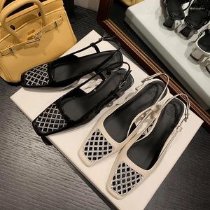 Sandalen elegant 362 dames vierkante hoofdontwerper diamantstrepen mesh mary jane fijne patent lederen feestjurk met hoge hakken met hoge hakken