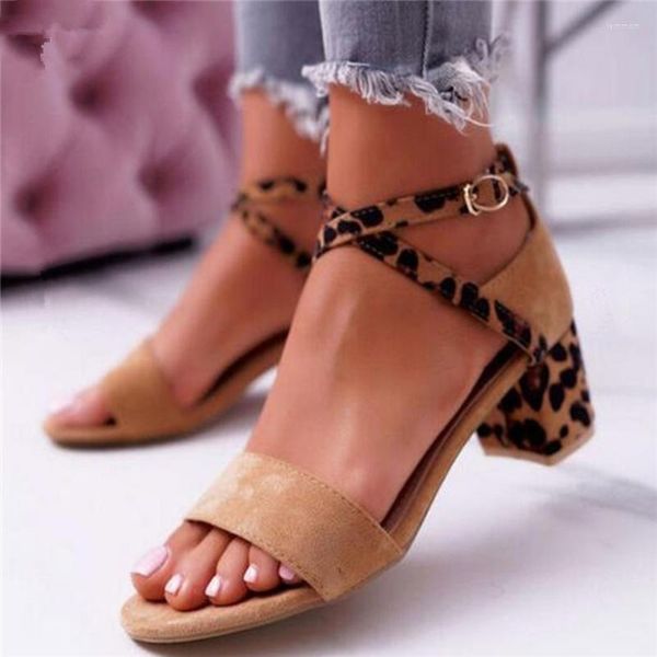 Sandalias Elegante Mujer Moda Tendencia Casual Leopardo Estampado Peep Toe Zapatos Vintage Estilo Cómodo Bombas Cangrejeras Mujer