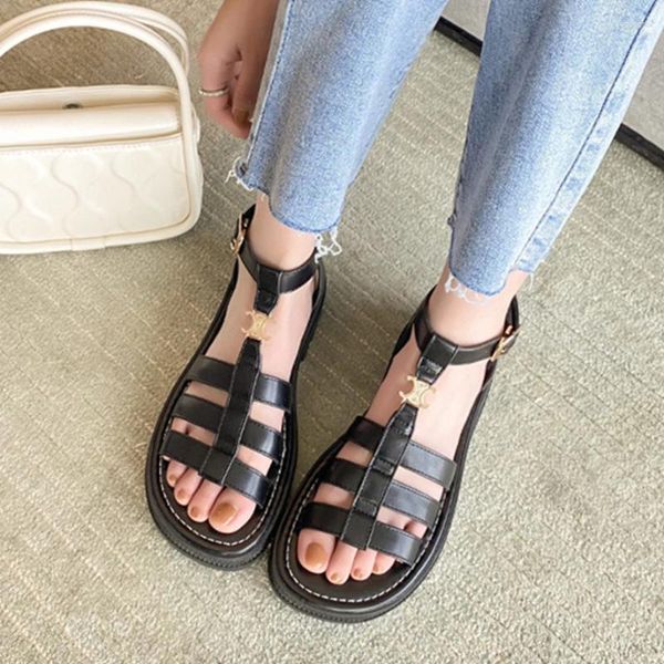 Sandalias Elmsk Verano Casual Plataforma Moda Mujeres Chicas Blogger Británico Retro Trenzado Romano