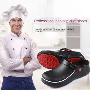 Sandalen eva unisex glijdt niet -slip waterdichte oliedichte keuken werk koele schoenen voor chef master hotel restaurant glijbanen werkschoenen