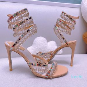 Sandales Chaussures De Soirée Femmes Talons Hauts Designers De Luxe Wraparound Factory