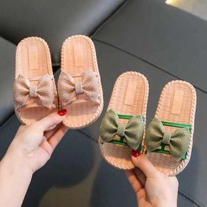 Sandalen mode babymeisjes boog slippers kinderen sandalen voor meisjes zomer kinderschoenen slijbanen slippers kind sandalias chaussure z0225