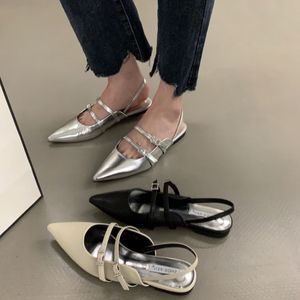 Sandalias, zapatos de Ballet a la moda, mocasines planos sin cordones para mujer, bailarina informal con punta en pico, bailarina 230713