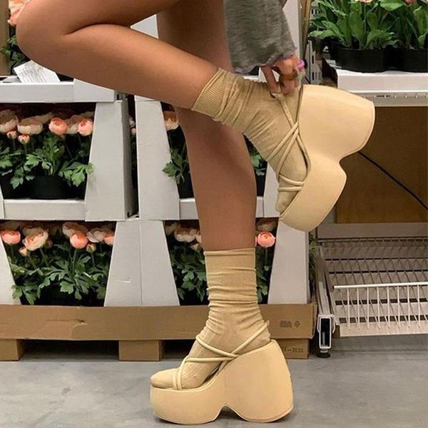 Sandalen Fashion Brand Design Damen Plattform Keile Roman High Heels Sommer Hochzeit Casual Big Size Damen SchuheSandalen