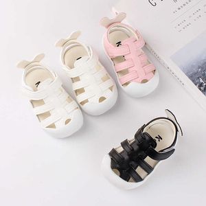 Sandalen mode uitsparingen pasgeboren schoenen peuter meisje sandalen zomer babyschoenen jongen zwart wit roze schattige babymeisje kunny sandalen z0331
