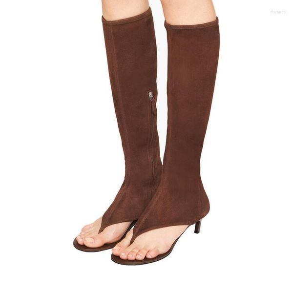 Sandales mode basse talon mince femmes tôles à flop longues
