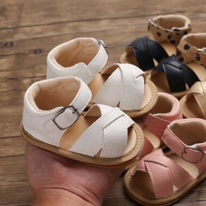 Sandalen mode pasgeboren baby babymeisjes 018m sandalen prewalker niet -slip pu lederen schoenen Z0225 Z0225