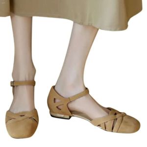 Sandals mode s talon faible été femme couleur solide style romain bucche décontractée 292 sandale Fahio 20e n CAUAL
