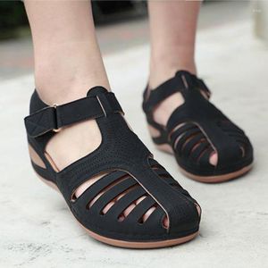 Sandalen mode schoenen vrouwen retro dames glijden op elegante slipper buitenschoenen zapatos de mujer vrouw