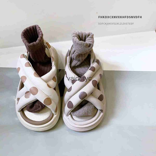 Sandals Fashion Wave Point Summer Childrens Zapatos 3-6-12 años Cross Girl Beach Roman Little H240411