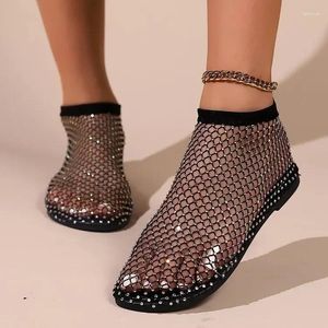 Sandalen mode dames platte strass vissen net bodem footware Romeinse feestschoenen zapatillas mujer