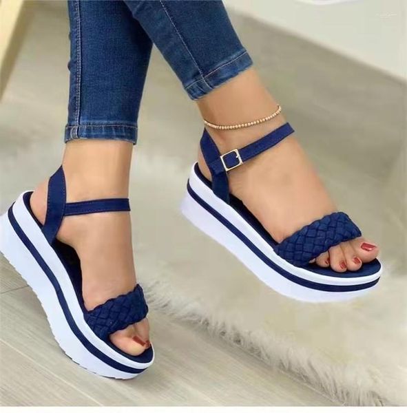 Sandalias Moda Mujer Blanco Marrón Colores Verano Cuñas Plataforma Tacón alto Vestido Fiesta Zapatos de boda Mujer