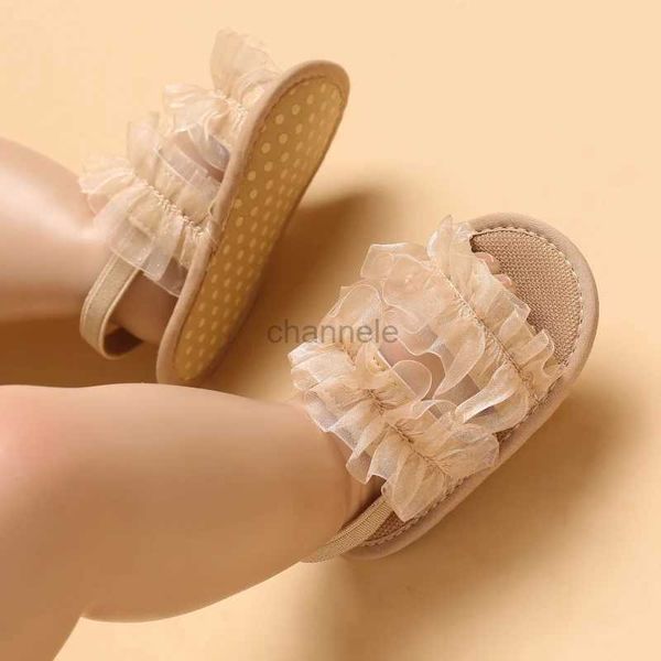 Sandales Mode jeunes enfants nouveau-né bébé fille princesse chaussures dentelle enfant en bas âge été sandale chaussures antidérapantes premier pas voiture 0-18 M 240329