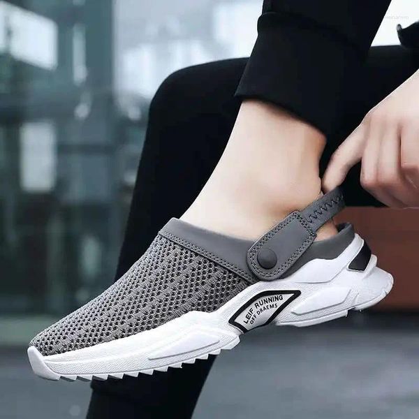 Sandalias Fasion Cuero para hombres Verano 2023 Chanclas de tenis blancas para hombres Zapato Mocasines negros