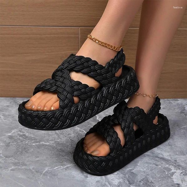 Sandals Flats Femmes Platforms Slippers Summer Walking Comfort Chaussures 2024 Flip Flip Flops Slingback Slides Zapatillas de Mujer