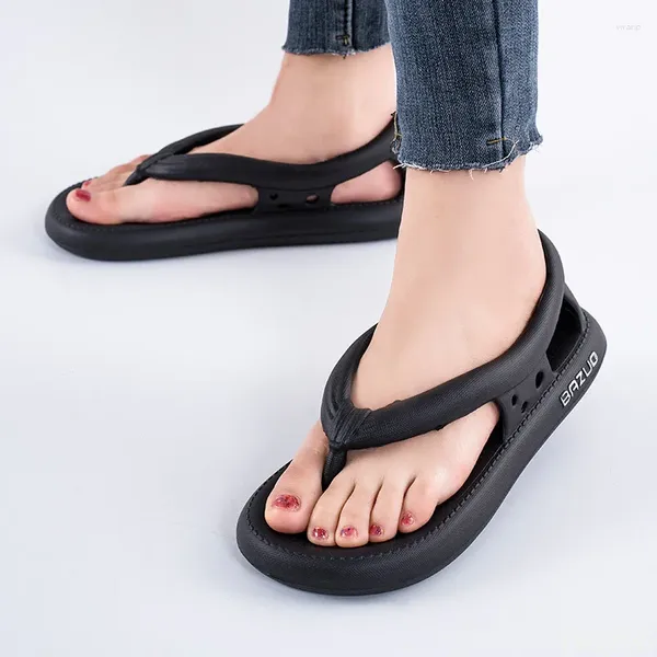 Sandalias Flip Flops Tanga para hombre Verano 2024 Zapatos femeninos Fondo grueso EVA antideslizante Zapatillas deslizantes al aire libre Parejas interiores