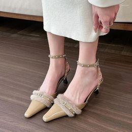 Sandalen Flauschigen Sexy High Heels Frauen Schuhe Designer Sommer Kleid Hausschuhe 2024 Walking Party Pumpen Rutschen Zapatillas Mujer