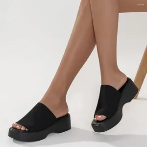 Sandales d'été de bonne qualité pour femmes, pantoufles épaisses, chaussures de marche confortables à plateforme, grande taille, livraison directe