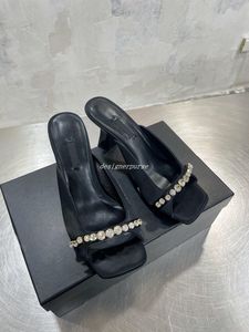 Sandalen voor Dames Ontwerpers Schoenen Sandaal Designer Dia's Crystal Hoge Hak Strass Muilezels Casual Elegante Hoge Hakken 8 CM