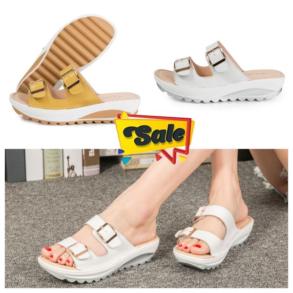 Sandalias para mujer Mulas diapositivas planas zapatillas blancas negras rosadas zapatos de verano para mujer al aire libre GAI precio bajo