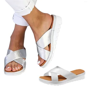 Sandales pour femmes, large largeur, plateforme confortable, chaussures confortables pour dames, tongs de plage et de voyage d'été