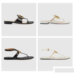 Sandalen G-Serie Synchrone Nieuwste Stof Cowe Innerlijke Schapenvacht En Voet Maat 35-43 Met Doos Drop levering Schoenen Accessoires Dh3S2