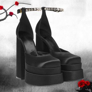Sandals Gigifox Luxurymerk Plus maat 43 Trendy Block High Heels Platform Elegant Party Wedding Sexy Dames Sandals Shoes T221209
