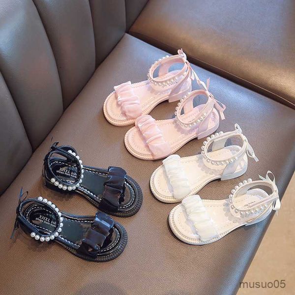 Sandalias Sandalias Sandalias Cintas MEHA TRES COLORES TOES ABIERTOS Niños Sliders Soft Bottom Beautiful Fashion Kids Summer Flat Zapatos