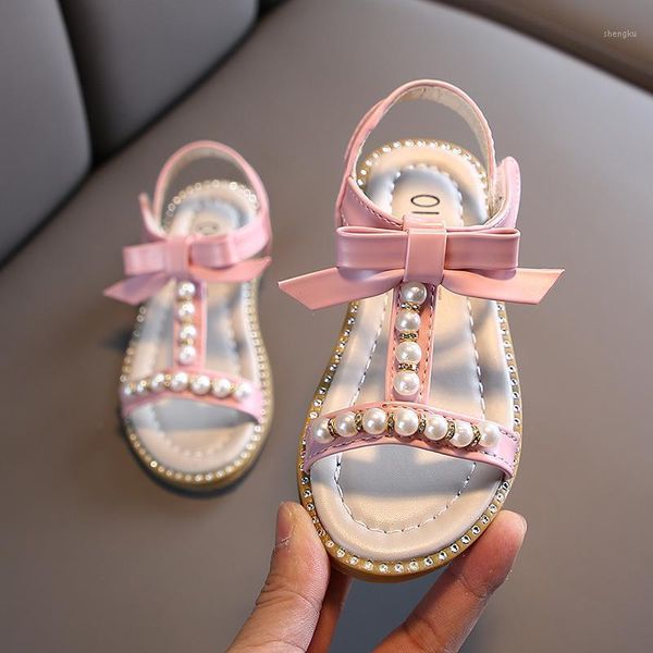 Sandalias Niña Verano Moda Niños Bebés Niñas Bling Perla Princesa Para Niñas Grandes Zapatos Niño Rosa