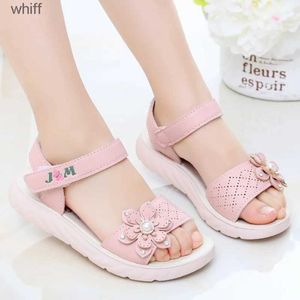 Sandalen Meisjes Sandalen 2023 Zomer Kinderschoenen Zachte Zolen Antislip Kinderen Bloem Parel Strand Schoenen Mode Prinses Sandalen c24318