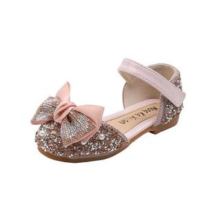 Sandalen Meisjes ENKELE Schoenen Zomer Sandalen Nieuwe Mode Kleur Diamant Boog Zoete Prinses Schoenen kinderen Casual Dansschoenen Prestaties Schoenen G230221