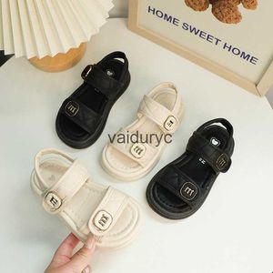 Sandals Girls Summer Childrens Chaussures 2024 Open Toe Beach Mid Size Velcro Fashion Princess Casual H240507