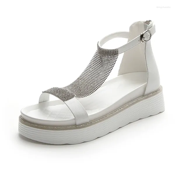 Sandalias Gladiator Girls Plataforma de cuña Playa Rhinestones Zapatos de diseñador para mujeres Casual Sneaker Deporte Moda 2024 Verano