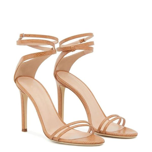 Sandalias Gullick Verano Albaricoque Oro Plata Mujeres Clásicos Punta redonda Stiletto Tacones altos Gladiador Zapatos de vestir formales