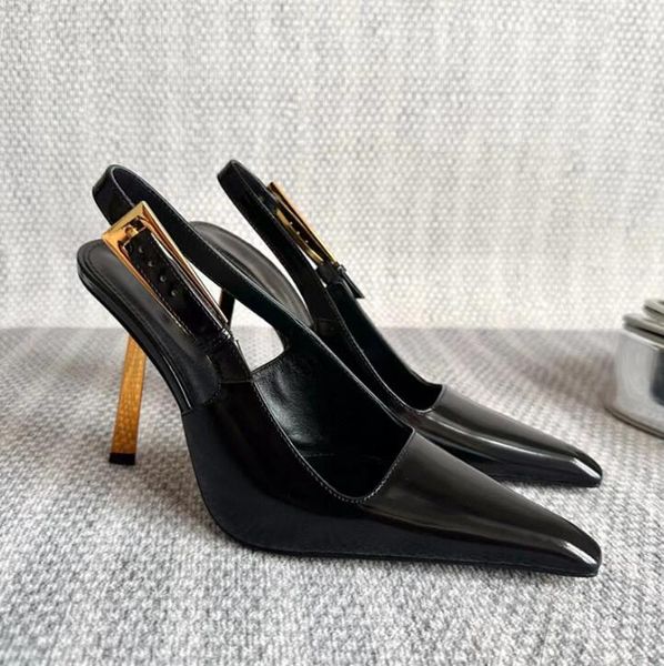 Sandales à talons hauts Saint T S Designers Chaussure Paris Robe Classiques Femmes 9cm 7cm Talons Noir Doré Or Bas De Mariage