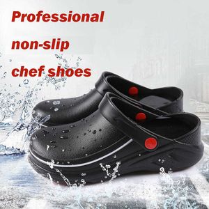 Sandalen Hoogwaardige merk Eva Unisex Slippers Non-slip Waterdichte olie-proof Kitchen Work Cook Shoes For Chef Master Hotel Restaurant