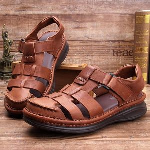 Sandals Hight Quality Heren Hollow Out Out Fisherman Rome Style Businessmen Rijpe Summer Beach Shoes Ankle-Wrakesandals