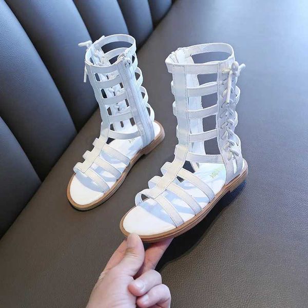 Sandales chaudes vend les filles sandales d'été mode en cuir pour tout-petit gladiateur sandales bébé filles hautes enfants chaussures sandles romaines b961 240423