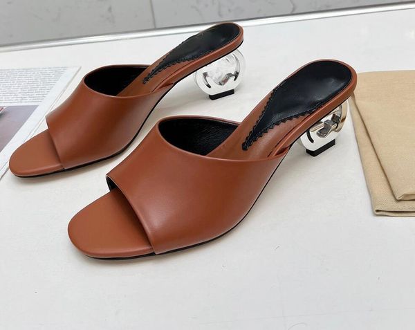 Sandalias en Tela de Piel de Oveja con Tacón Escultura Estampado Baguette de Metal, zapatos de exterior Tallas 35-43 con Box Mules Tacones Martini Vestido de Fiesta Perfecto Para Caminar 35-43