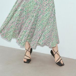 Sandales irrégulières couverture orteil croix sangle été mode chaussures plates femmes japon Style doux élégant Sandalias Feminino 2023