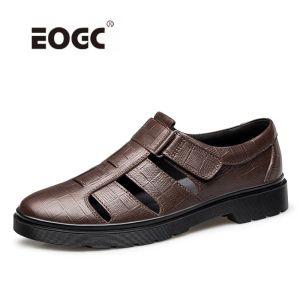 Sandalen Italiaanse stijl Echte lederen sandalen voor mannen Zakelijke jurk Sandalen Handgemaakte lederen schoenen Men Zapatos HOMBRE