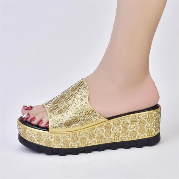 Sandales femmes italiennes mignon mariage africain talons hauts chaussures strass conception Nigeria dame pompes D29-1