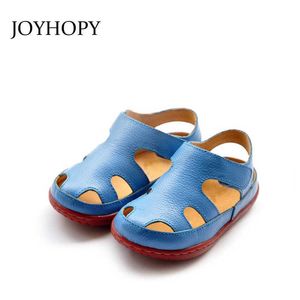 Sandalen joyhopy nieuwe stijl van mode casual jongens meisjes sandaal voor babyschoenen antislip kinderen sandalen echt leer Z0225