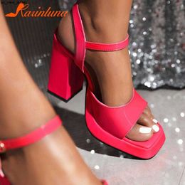 Sandales Karinluna plate-forme talons épais 2023 été femme sandales grande qualité dame bureau Sexy fête femme chaussures de mariage sandales J230518
