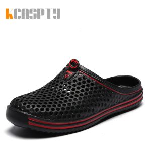 Sandalen kcaspty gat schoenen mannen grijze tuin casual rubber klompen voor mannen mannelijke sandalen zomer glijbanen zwemmen jelly schoenen vrouwen sandalen