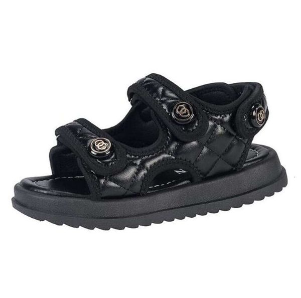 Sandalias Niños Plano Verano Niños Moda Moda Deportes Sandalia Negro Blanco 2 Colores Bebé Niñas Zapatos de cuero Niños pequeños Estudiantes Dr DHJKZ