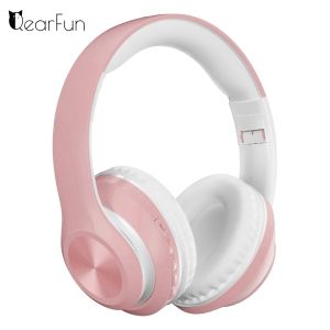 Sandalen Kinderen Wireless hoofdtelefoon met microfoon, Pink Girls Telefoon Gaminghelm, Gamer Music Bluetooth -headset voor kinderen Lady, cadeau