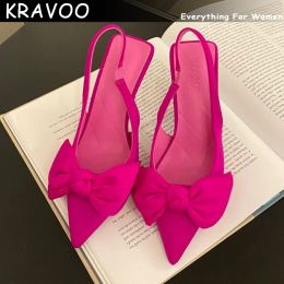 Sandales Kravoo Chaussures pour femmes pointues Toe peu profond Nude Pinde Diamond Low Talon dos à lacets Chaussures Femmes Green Heels Sandals Butterflyknot