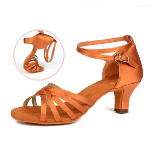 Sandalen Dames Latin Salsa Ritme Ballroom Oefendansschoenen voor prestaties 5 cm 7 cm Open teen