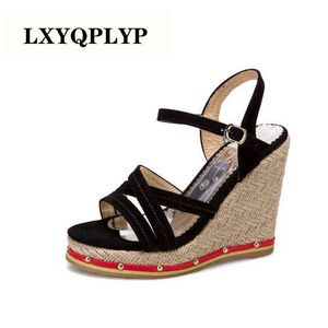 Sandalen Dames Romeinse wedge schoenen blote voeten vis mond ronde hoofd comfortabele mode joker sexy vrouwen sandalen 220315